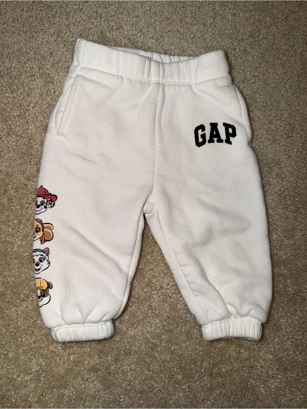 GAP White Kids Sweatpants with Character Side Trim